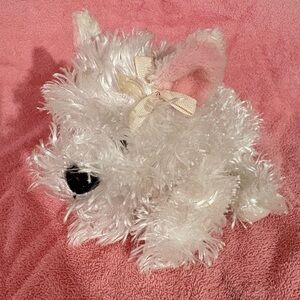 GANZ Webkinz White Terrier Pink Bow - No Code